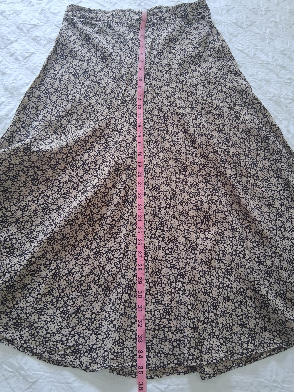 Zara Slip Skirt Maxi XL  Black Beige Floral Print - Picture 6 of 7